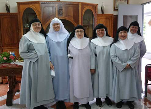 Some of the members of the community of St. Ezekiel Moreno Monastery <br/> in Bacolod City.