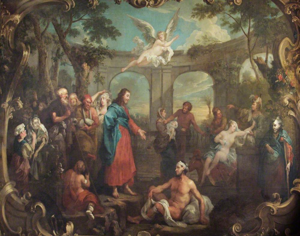 Hogarth, William; Christ at the Pool of Bethesda; St Bartholomew's Hospital Museum and Archive; http://www.artuk.org/artworks/christ-at-the-pool-of-bethesda-50409