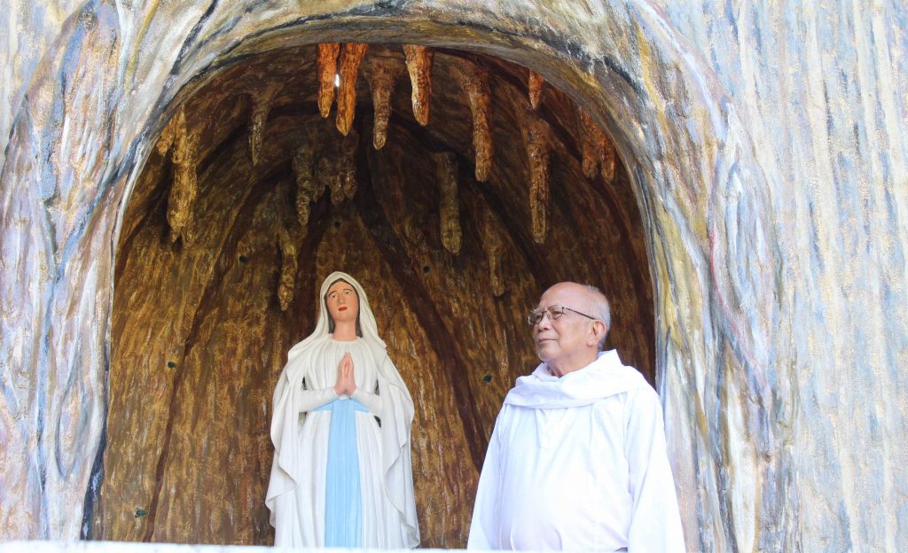 Fr. Cabarles at the CST-R Grotto. 