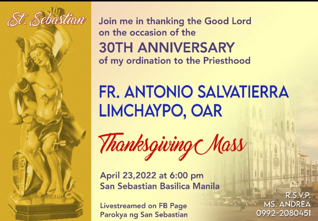 Invitation - Fr. Limchaypo