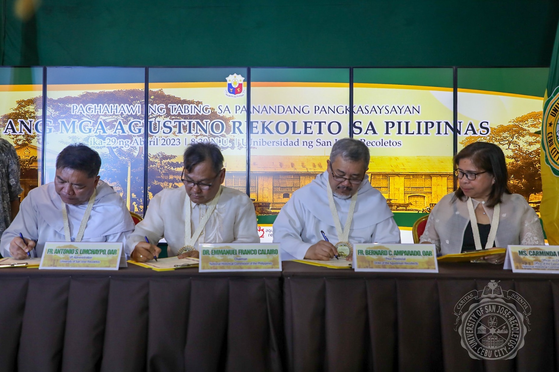 Usjr unveiling of historical marker agustinos recoletos