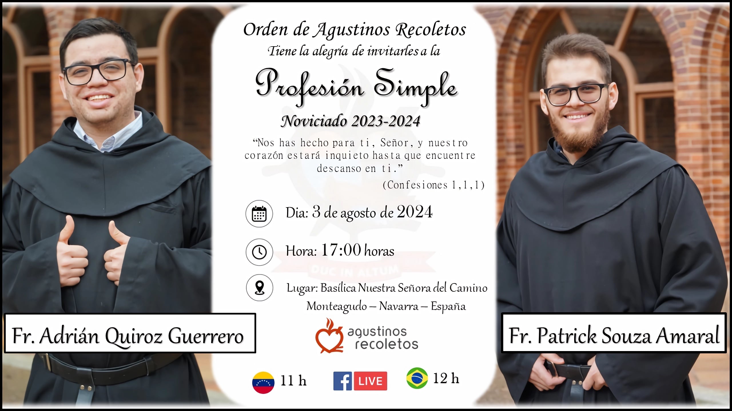 Invitation: Simple Profession of Fr. Adrián Quiroz Guerrero and Fr ...